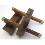 A Victorian hardwood and brass woodworking/carpentry rebate plane, 9 1/2" wide Please Note - we do