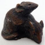 A 20thC figure group modelled as two mice / rodent. Approx. 1 3/4" high Please Note - we do not make