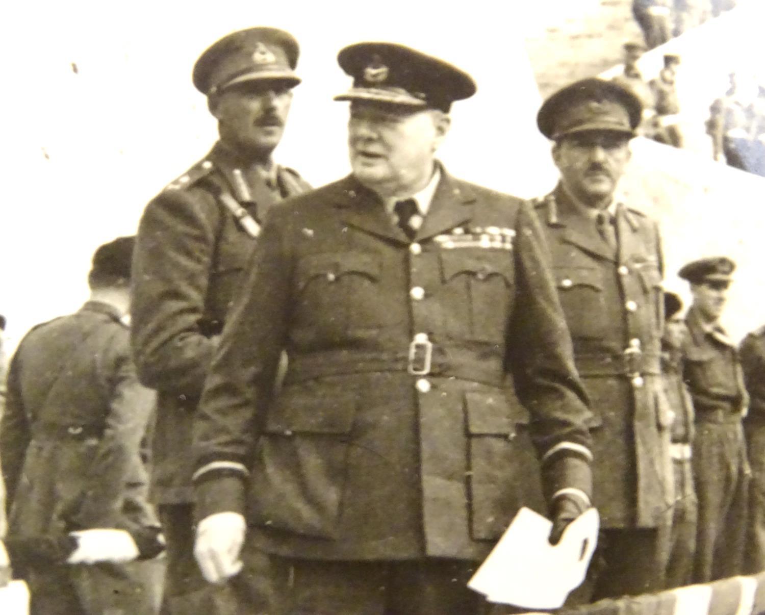 Militaria: two WW2 / WW2 / Second World War monochrome photographs, depicting Sir Winston - Image 8 of 16