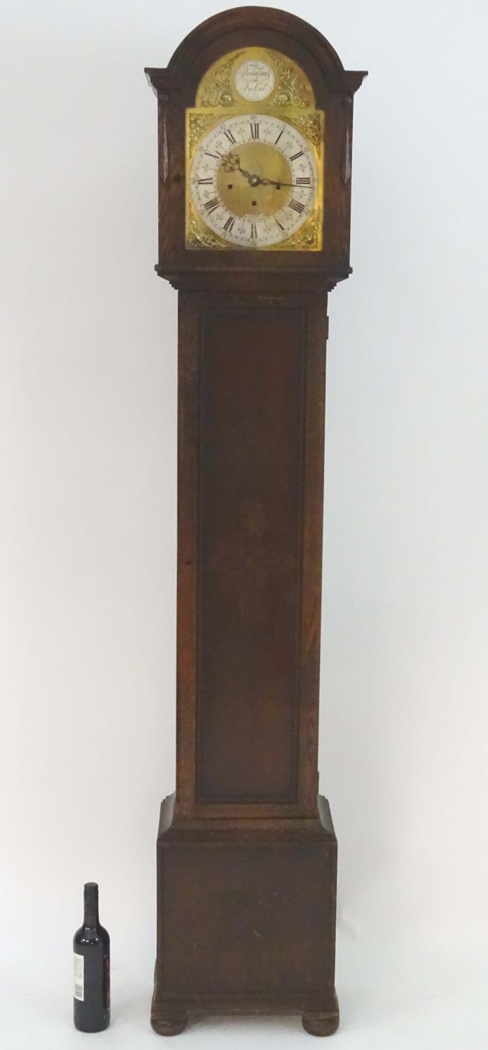 A c.1920 longcase / grandmother clock having an 8 day movement, Westminster chimes, having an ornate - Image 8 of 27