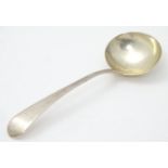 A Geo III silver sauce ladle. Hallmarked 1792 maker IB. 7" long Please Note - we do not make