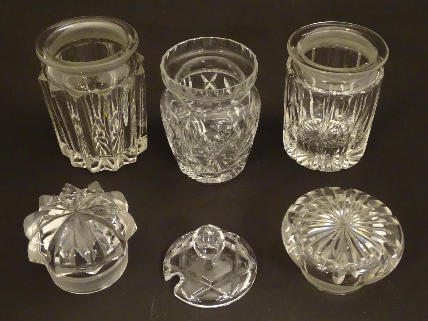 Assorted 19thC / 20thC glass pickle / preserve jars The largest 6" tall (3) Please Note - we do - Image 10 of 23