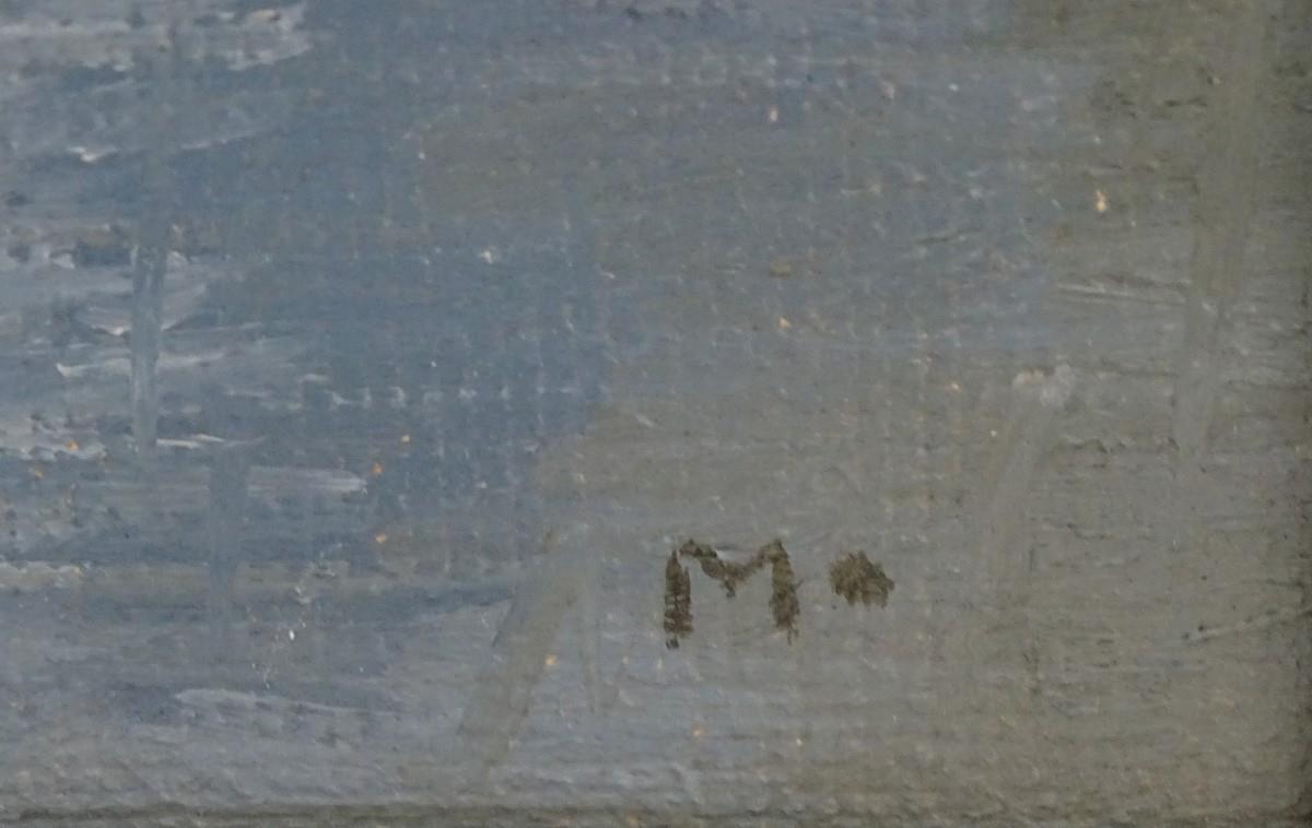 Initialled M., XX, Oil on board, a pair, A countryside landscape with wild flowers and trees on a - Image 11 of 11