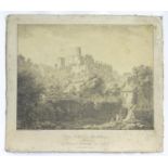 After Ernst Fries (1801?1833), German School, Lithographic print, An eastward view of Heidelberg