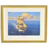 After Geoffrey William Hunt (1948-2008), Limited edition lithograph, HMS Boreas, commanded by