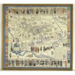 After Cecily Peele (1892 ? 1984), Hand coloured lithographic map, Map of Oxford?s History: With some