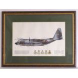 Militaria: after Dugald Cameron XX, a polychrome print of Lockheed C-130 Hercules XV298 of 47
