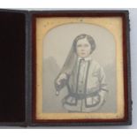 Cricket Interest Watercolour: A 19thC watercolour portrait miniature of a young boy, William