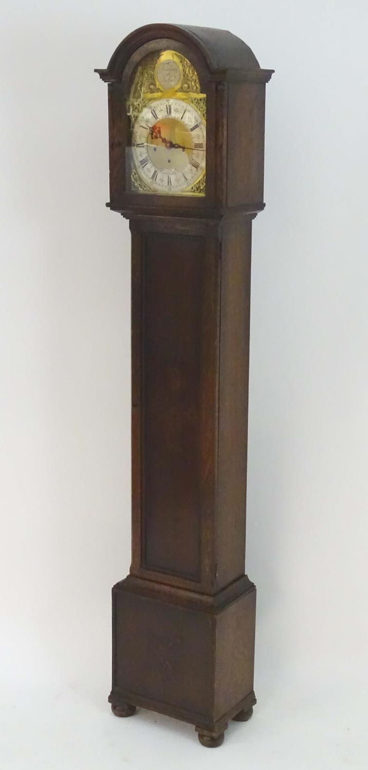 A c.1920 longcase / grandmother clock having an 8 day movement, Westminster chimes, having an ornate - Image 27 of 27