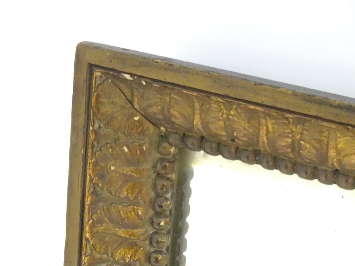 An early / mid 20thC rectangular mirror with a moulded surround and beadwork decoration. 23 1/2" - Image 6 of 7