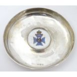 Military interest : A silver dish hallmarked Birmingham 1914 maker Patterson & Sons Ltd with central