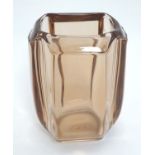 An Art Deco peach glass vase, 10" tall Please Note - we do not make reference to the condition of