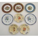 A quantity of assorted plates, two Booths plates in the pattern Netherland, three with floral