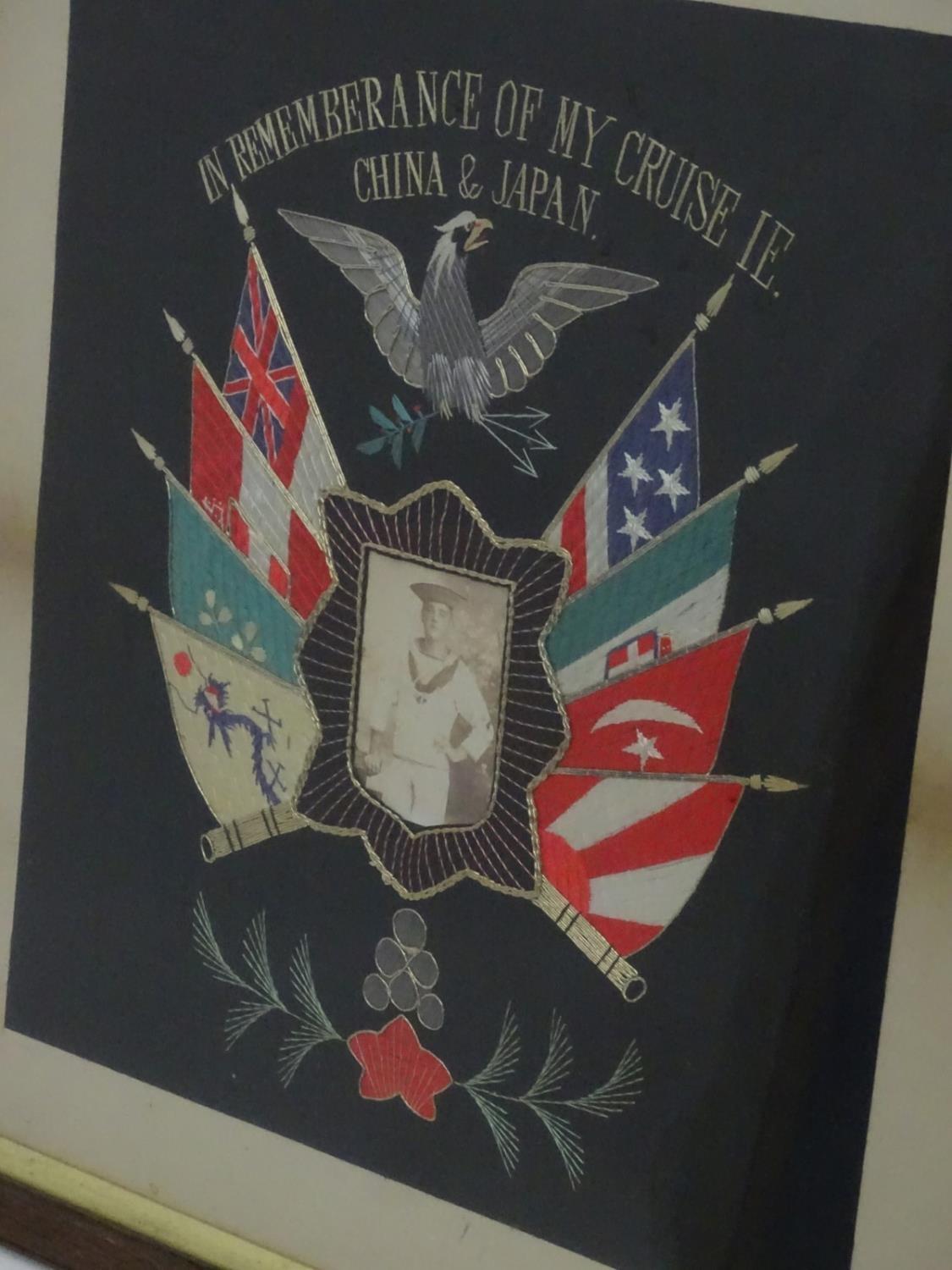 Militaria: a c1900 US Navy framed memento, entitled 'In Remembrance of my Cruise ie. China & Japan.' - Image 2 of 11
