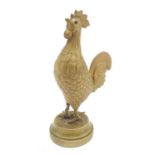A 20thC novelty brass pin cushion formed as a cockerel. Approx. 4" high Please Note - we do not make