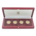 A Royal Mint set of four £1 proof pattern coins, 2003 edition, the reverse sides with depictions