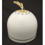 A vintage retro pendant light of dome form with mirrored interior. Approx. 6" high. Please Note - we