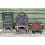 Garden & Architectural, Salvage: an assortment of 19thC and later cast iron open fire fittings,