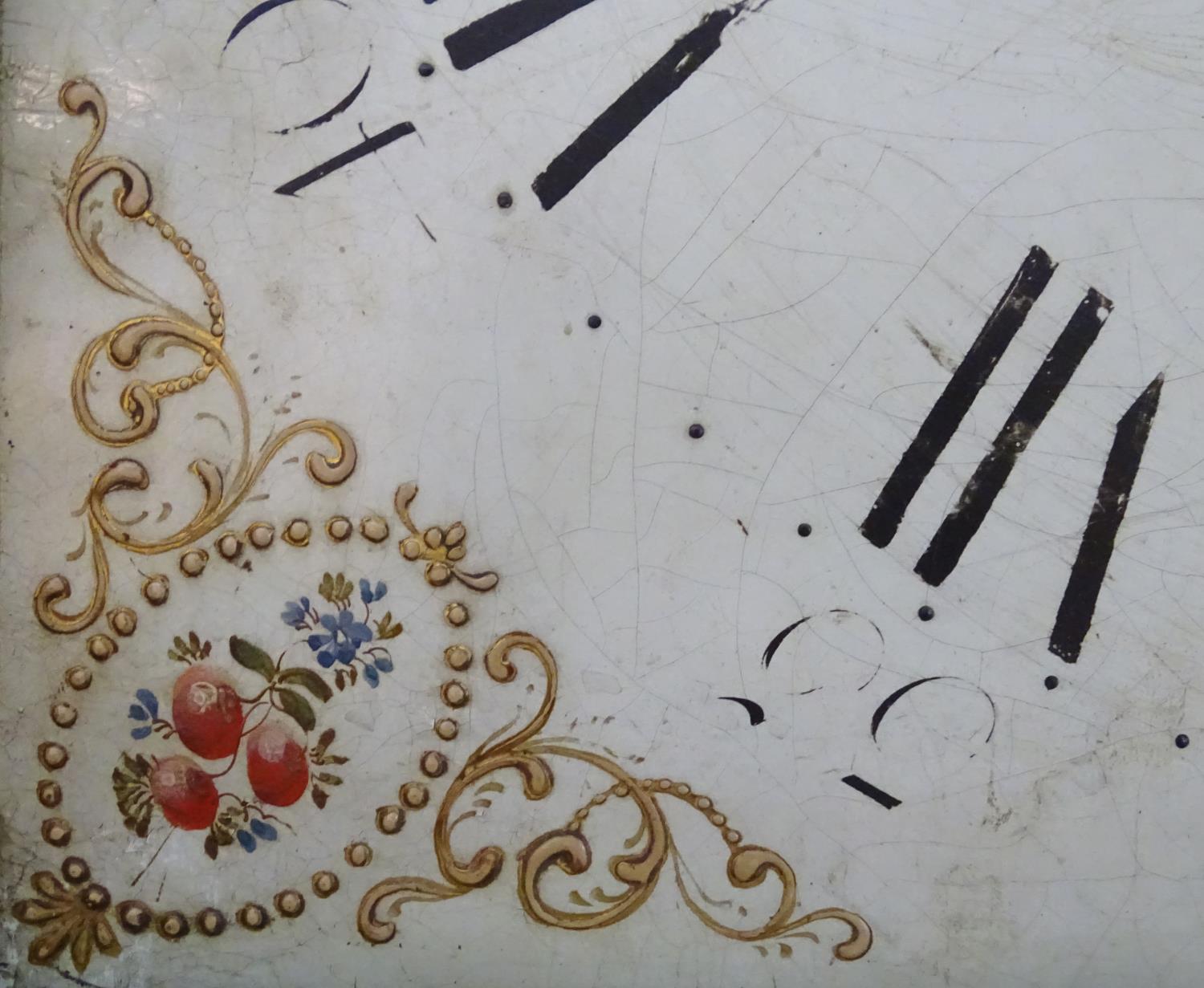 A late 18thC 8 day longcase clock with painted arched enamel dial having rolling moon, the dial - Image 23 of 34