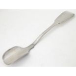 A silver plate fiddle pattern Stilton scoop 8 1/4" long Please Note - we do not make reference to