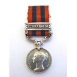 Militaria: a Victorian miniature Indian General Service Medal, with Burma 1885-7 bar and swivel