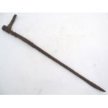 Ethnographic / Native / Tribal: A 19thC New Zealand / Aotearoa Polynesian Maori wooden walking stick