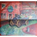 Anita Benson, XX, American School, Mural, Early Row Scene, Cannery Row, sponsored by Steinbeck