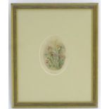 Albert Durer Lucas (1828-1918), Watercolour, an oval, A study of flowers, Bee Orchids, Signed,