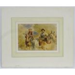 XIX-XX, Continental School, Watercolour, Two young boys on horseback, Approx. 5 3/4'' x 8 1/4''