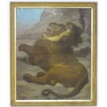 A. von Tinkas, After Sir Edwin Henry Landseer (1802-1873), XIX, Oil on canvas, The lion of