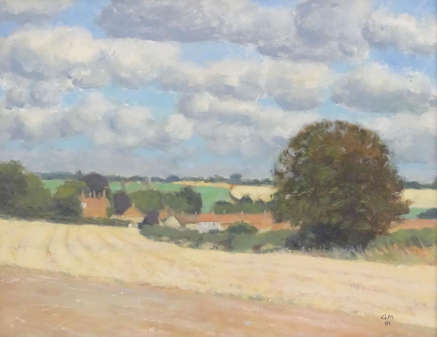 Gerard Mansell, XX, English School, Oil on canvas, South Creake, Norfolk, A country landscape with - Image 3 of 4