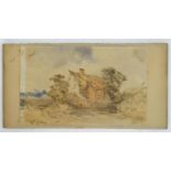 William Callow (1812-1908), English School, Watercolour, A country cottage in a landscape, Signed