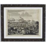 After Pieter Van Der Aa (1659 ? 1733), 18thC copper plate engraving of the town of Schamachie in