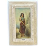 E. Jolli, XIX, Italian School, Oil on canvas, Tambourine Girl, A portrait of a young woman holding a