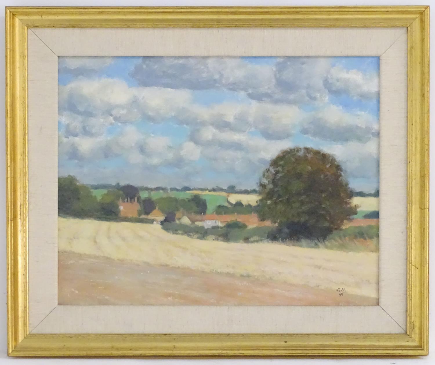 Gerard Mansell, XX, English School, Oil on canvas, South Creake, Norfolk, A country landscape with