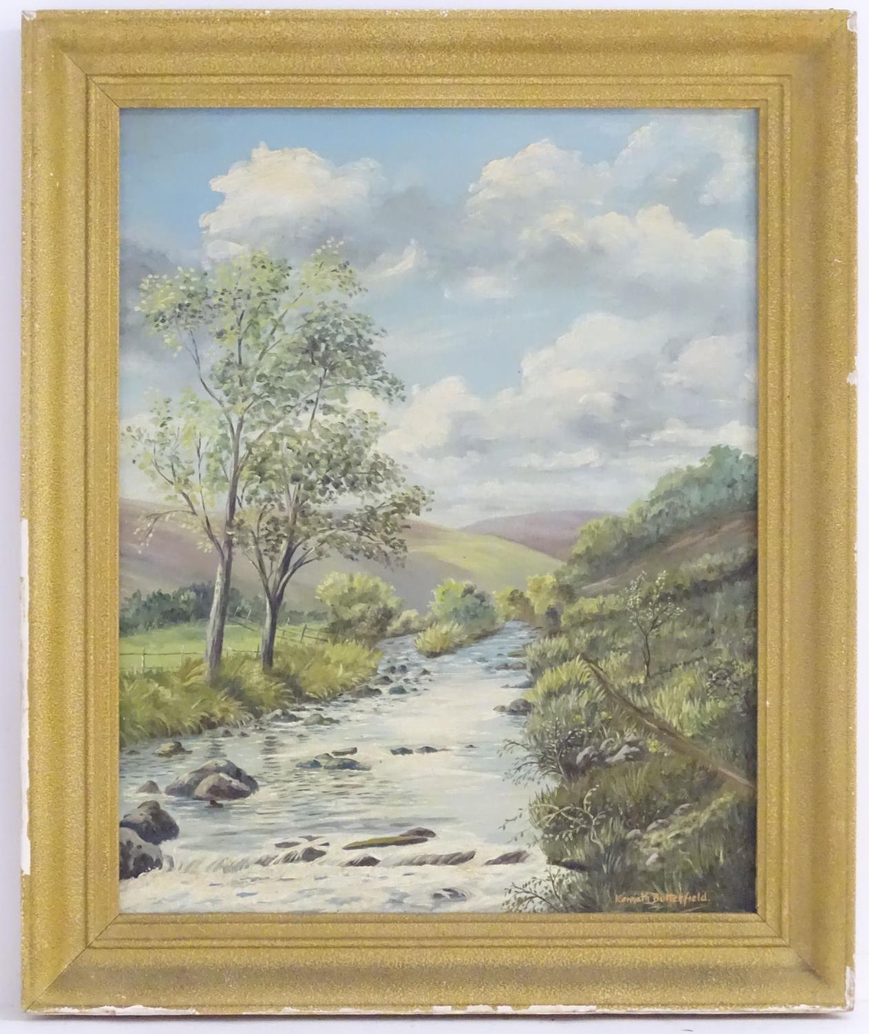Kenneth Butterfield, XIX-XX, English School, Badgworthy Water, near the Doone Valley, A landscape - Image 3 of 6