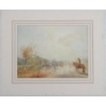 Patrick Lewis Forbes, XIX-XX, Watercolour, Driving cattle on a country path in the Autumn, Signed