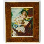 After Copley, English School, XX, Oil on card laid on wood, A portrait of Princess Sophia and