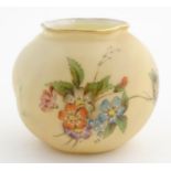 A Grainger and Co. Royal China Works, Worcester, blush ivory globular vase with a lobed rim and