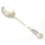 A Victorian silver jam / preserve spoon, hallmarked Birmingham 1894, maker Henry Williamson Ltd.