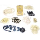 A quantity of assorted pearl necklaces etc Please Note - we do not make reference to the condition