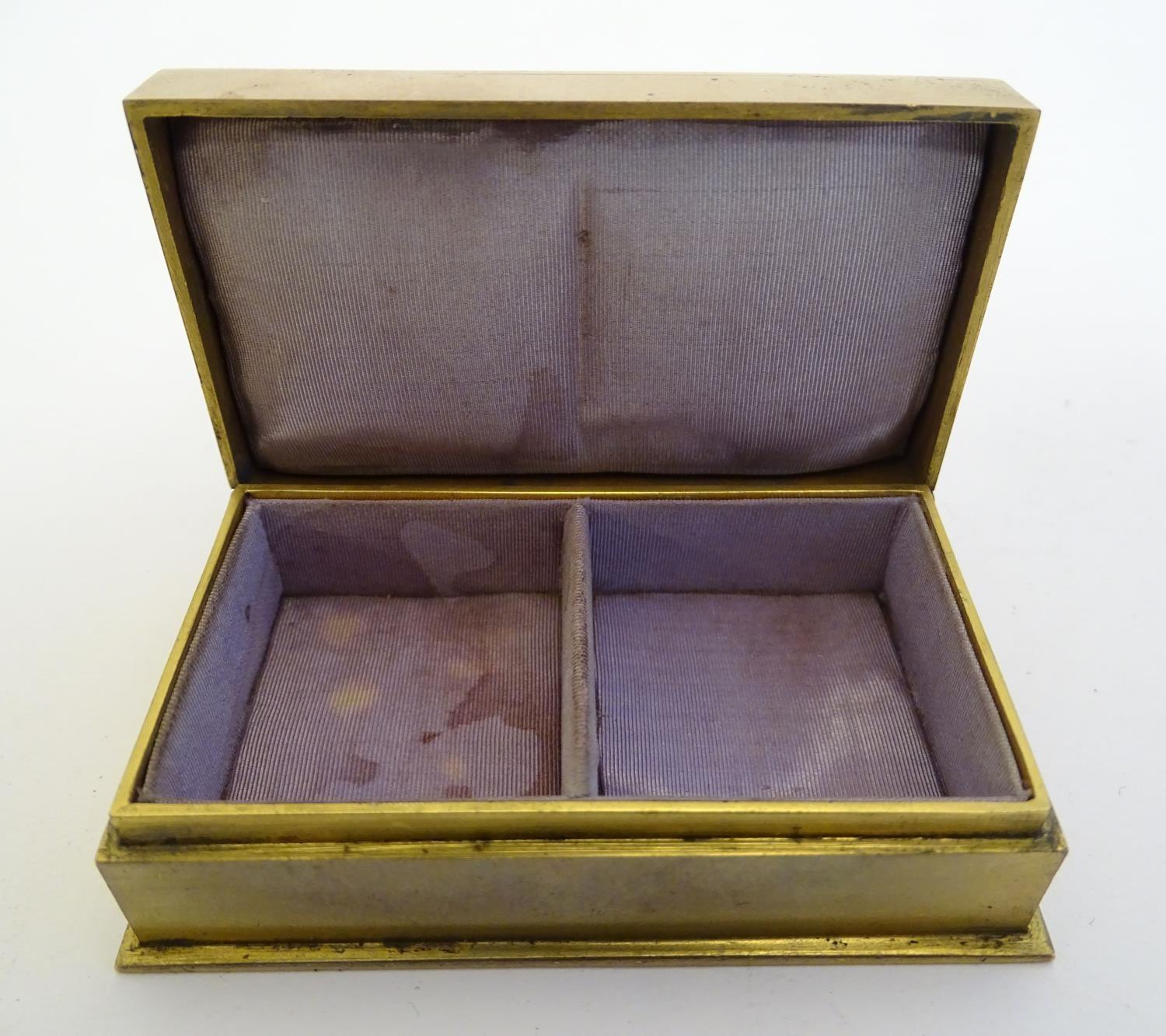 An unusual Victorian gilt metal box set with twin oval locket sections to lid containing locks of - Image 13 of 15