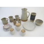 A quantity of ceramic items, to include three Pentik of Finland storage pots with cork stoppers,