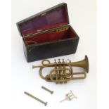 Musical Instruments: a Victorian boxed trumpet/cornet by Metzler & Co, London (1788-1931.) Of