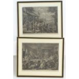 After William Hogarth (1697-1764), 18thC engravings from the series Humours of an Election, Plate I,