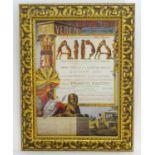A framed print of a theatre poster for Teatro la Fenice, Venizia, advertising the performance of the