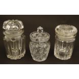 Assorted 19thC / 20thC glass pickle / preserve jars The largest 6" tall (3) Please Note - we do
