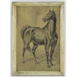 HP, XIX, Pen and ink, A study of a stallion / horse. Monogrammed and dated 9 / 2 / (18)87 lower