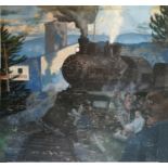 John Middleton, XX, American School, Two-Sectional Mural, Death of Ed Ricketts, sponsored by