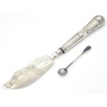 A silver kings pattern handled butter knife hallmarked Birmingham 1828, together with a salt